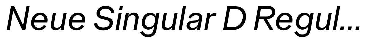 Neue Singular D Regular Italic